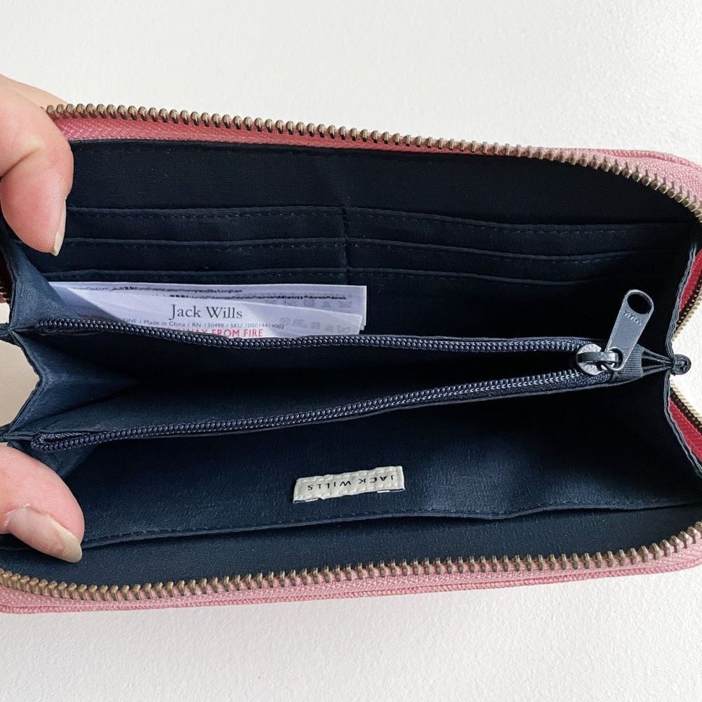 Jack Wills Pink & Navy Continental Style Wallet New - Picture 9 of 12